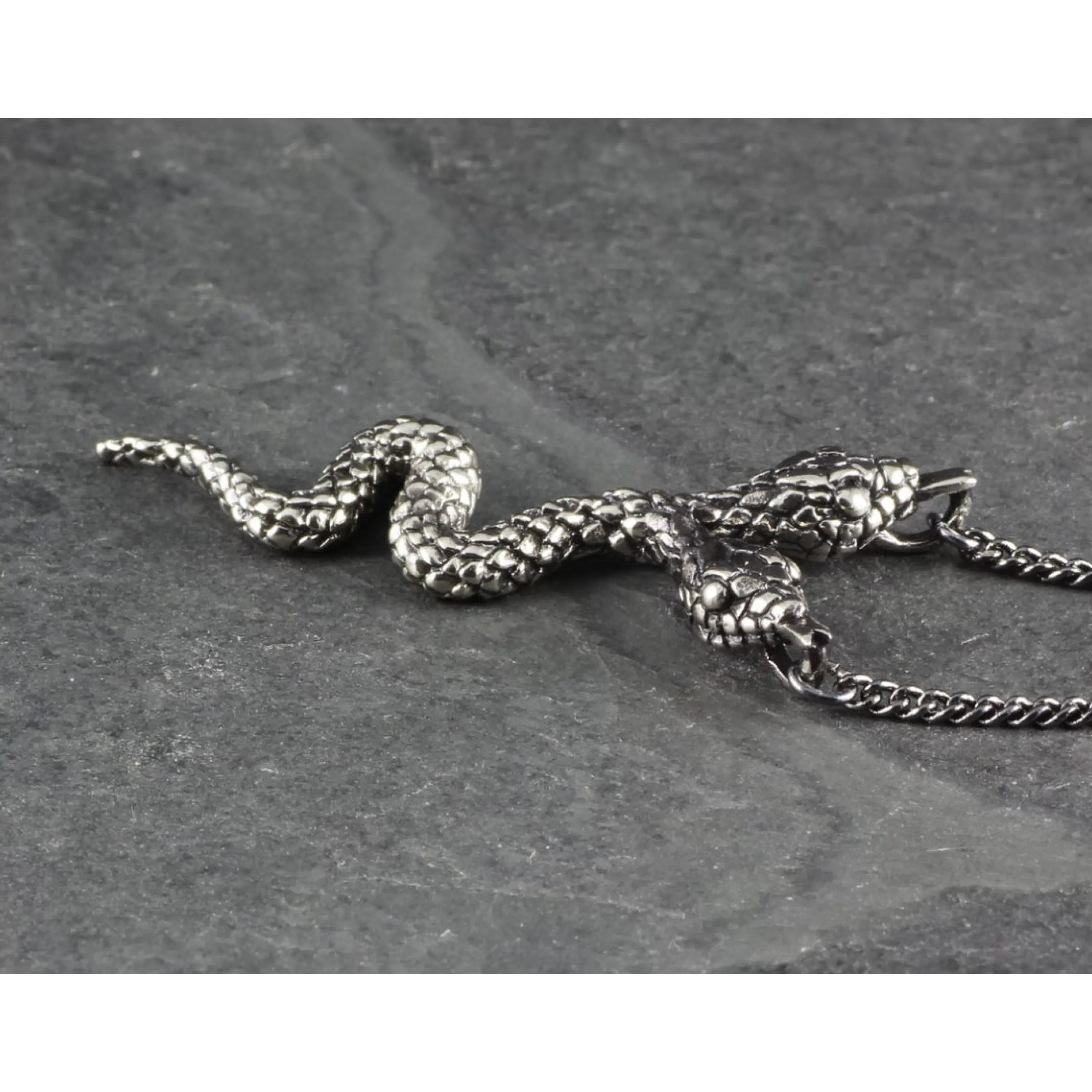 Hot Lost Apostle Two-Headed Snake Necklace Silver