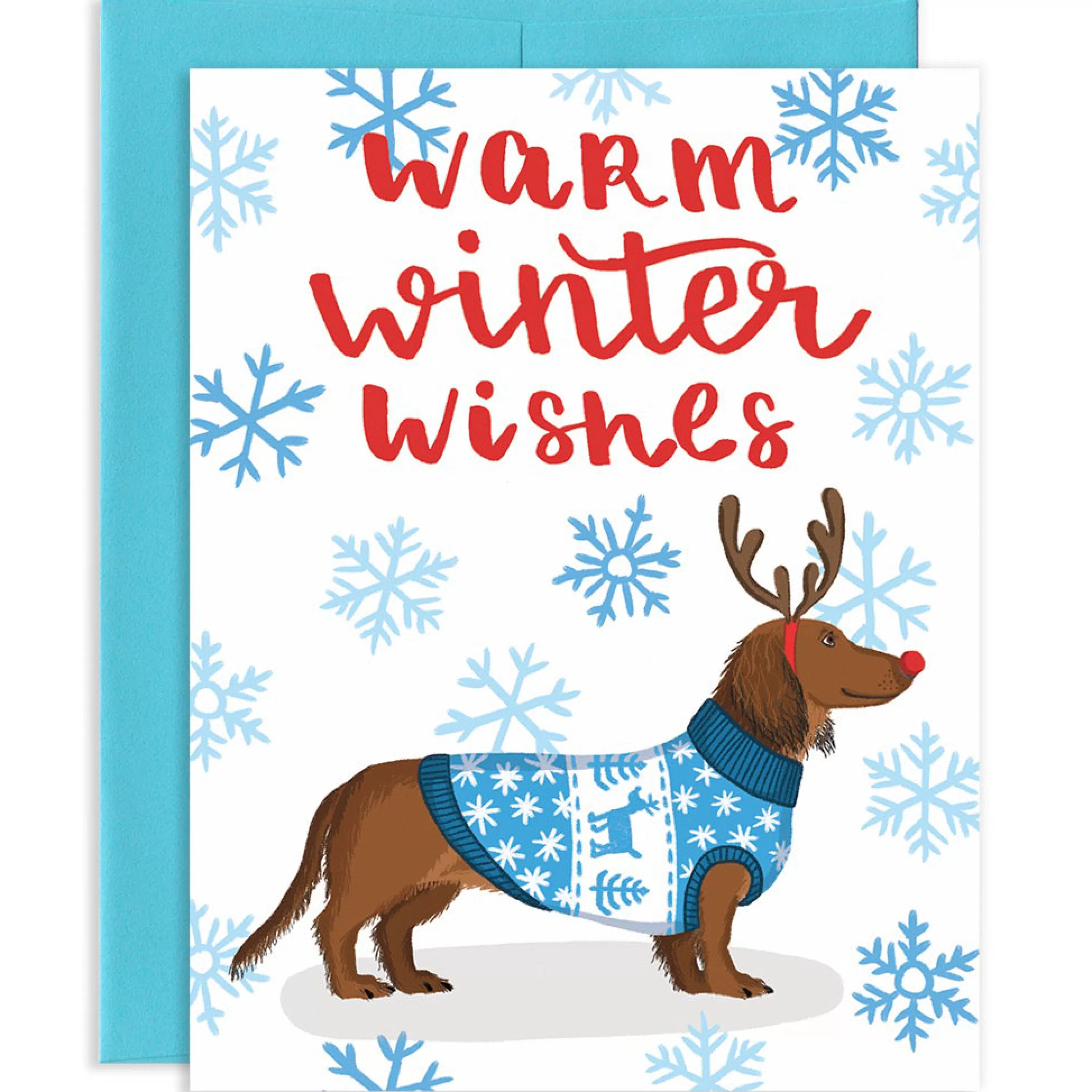 Grey Street Paper Warm Winter Wishes Dachshund Boxed Holiday Cards