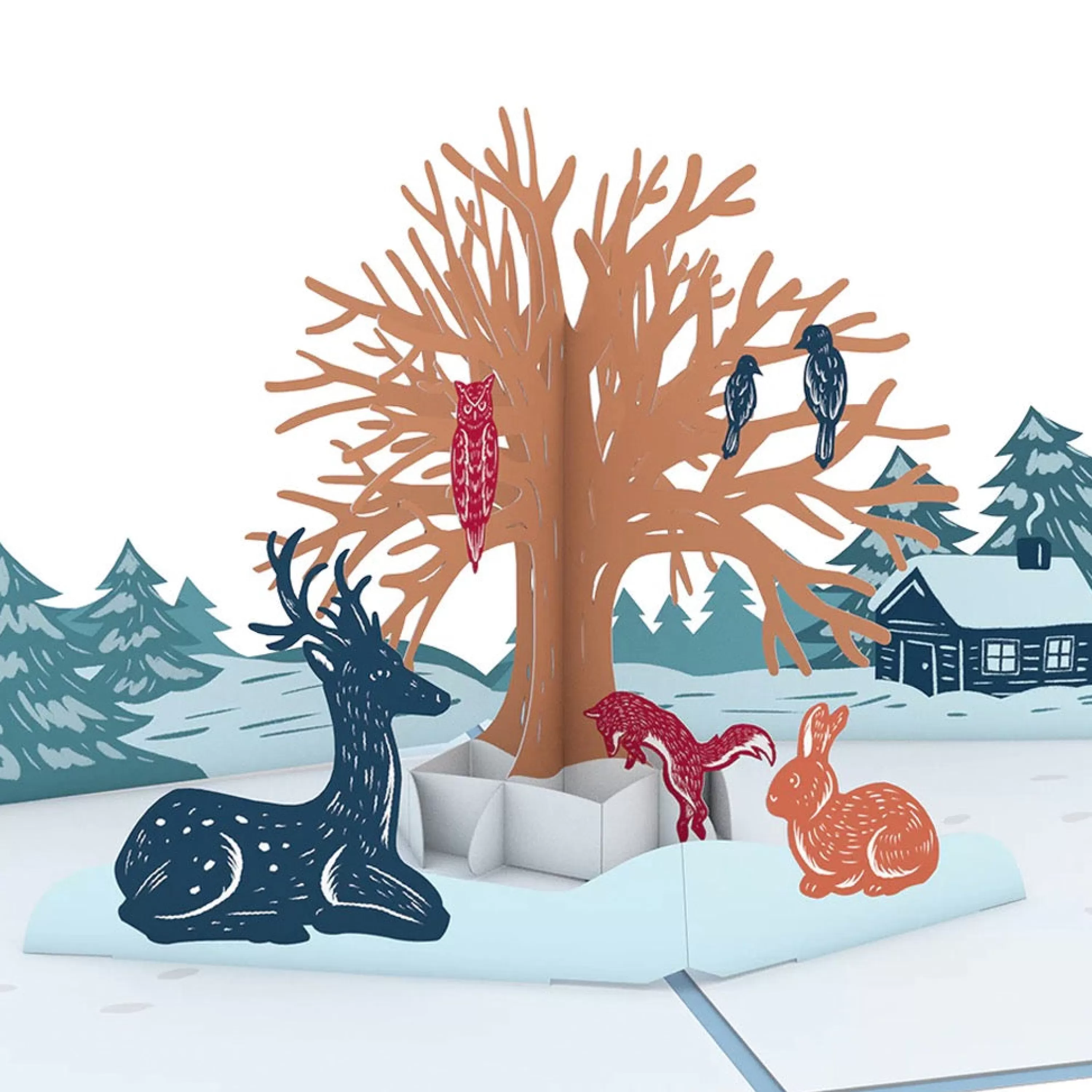 Lovepop Winter Woodland Animals 3D Pop-Up Card