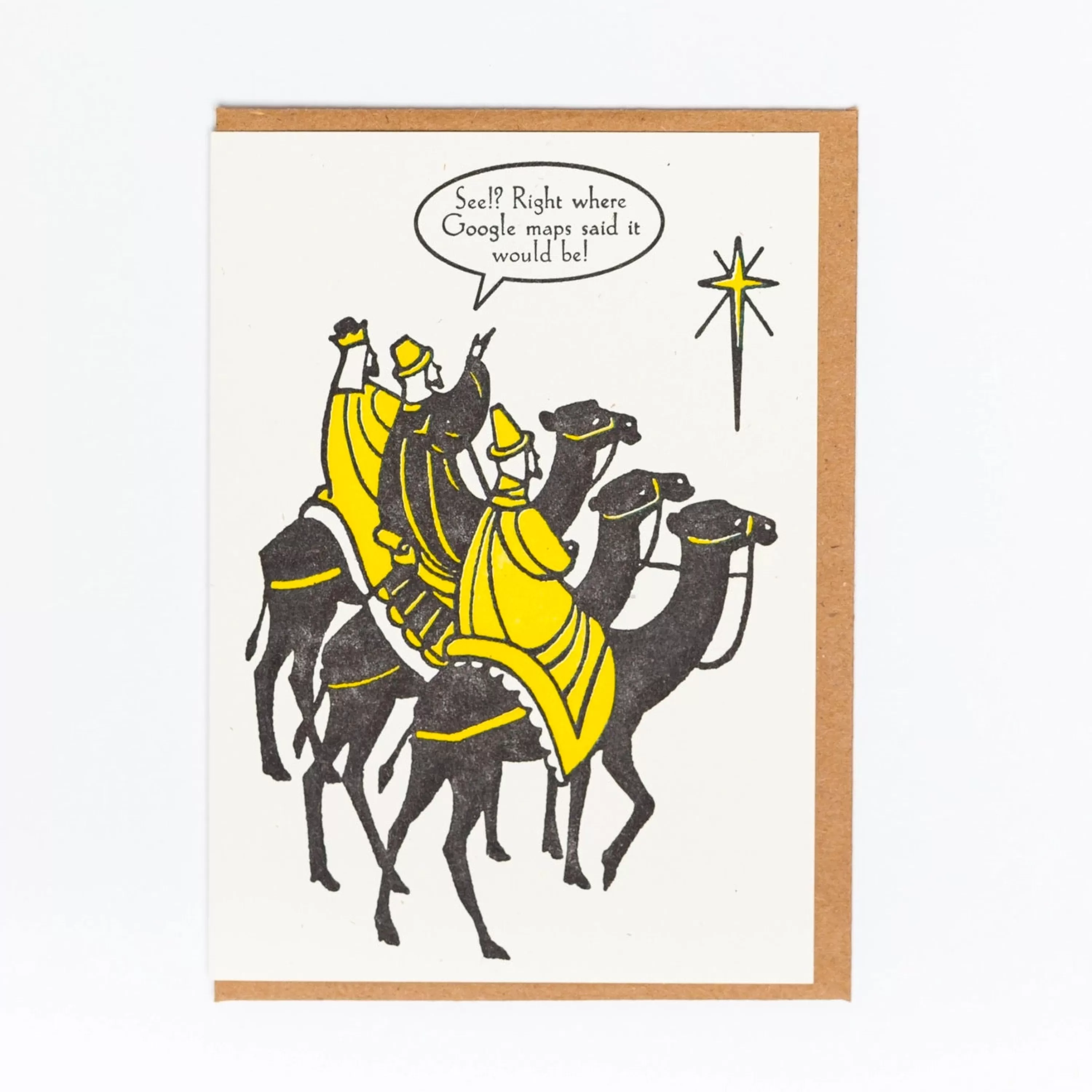 Lady Pilot Letterpress Wise Men Card