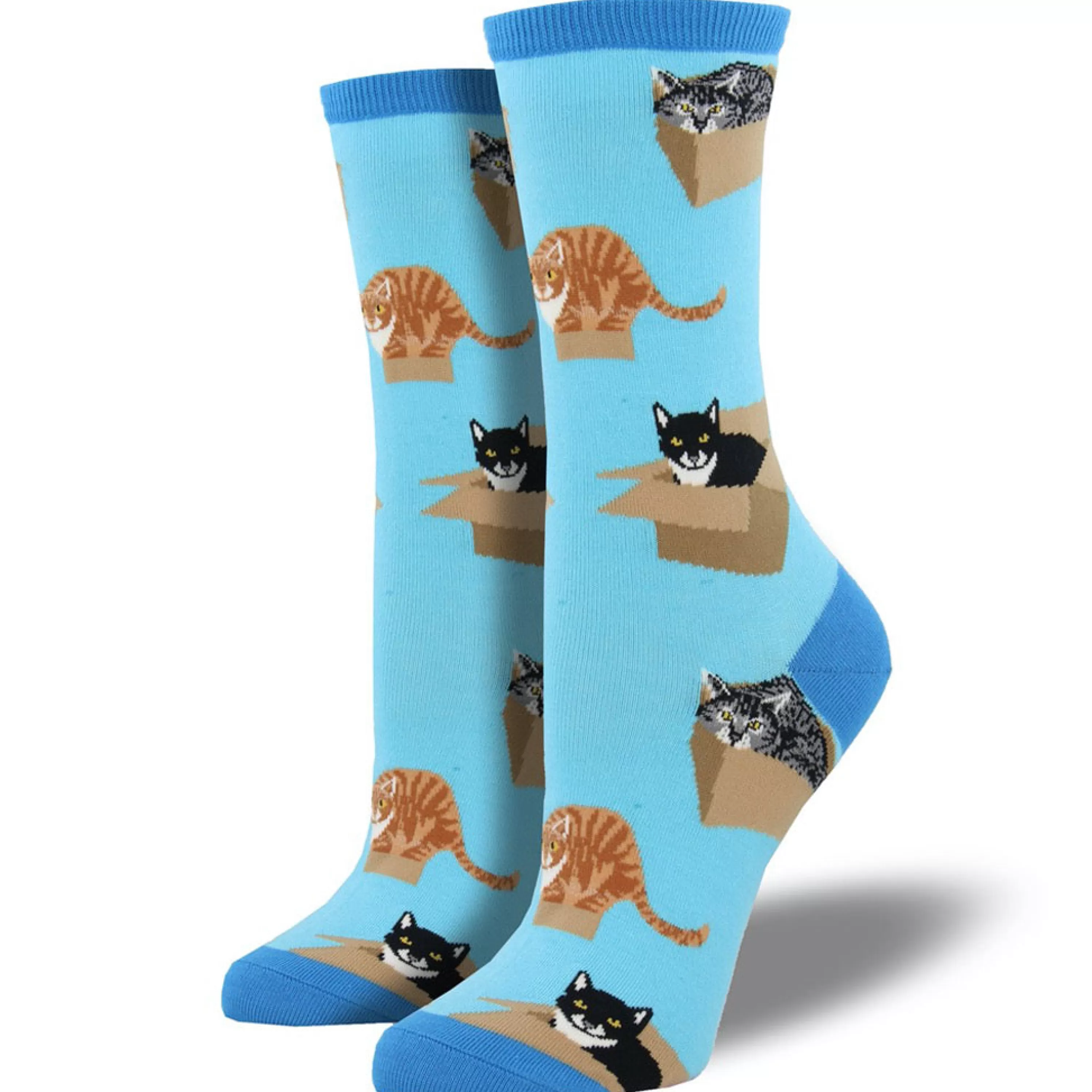 Fashion SockSmith Women's Cat In A Box Socks Azure