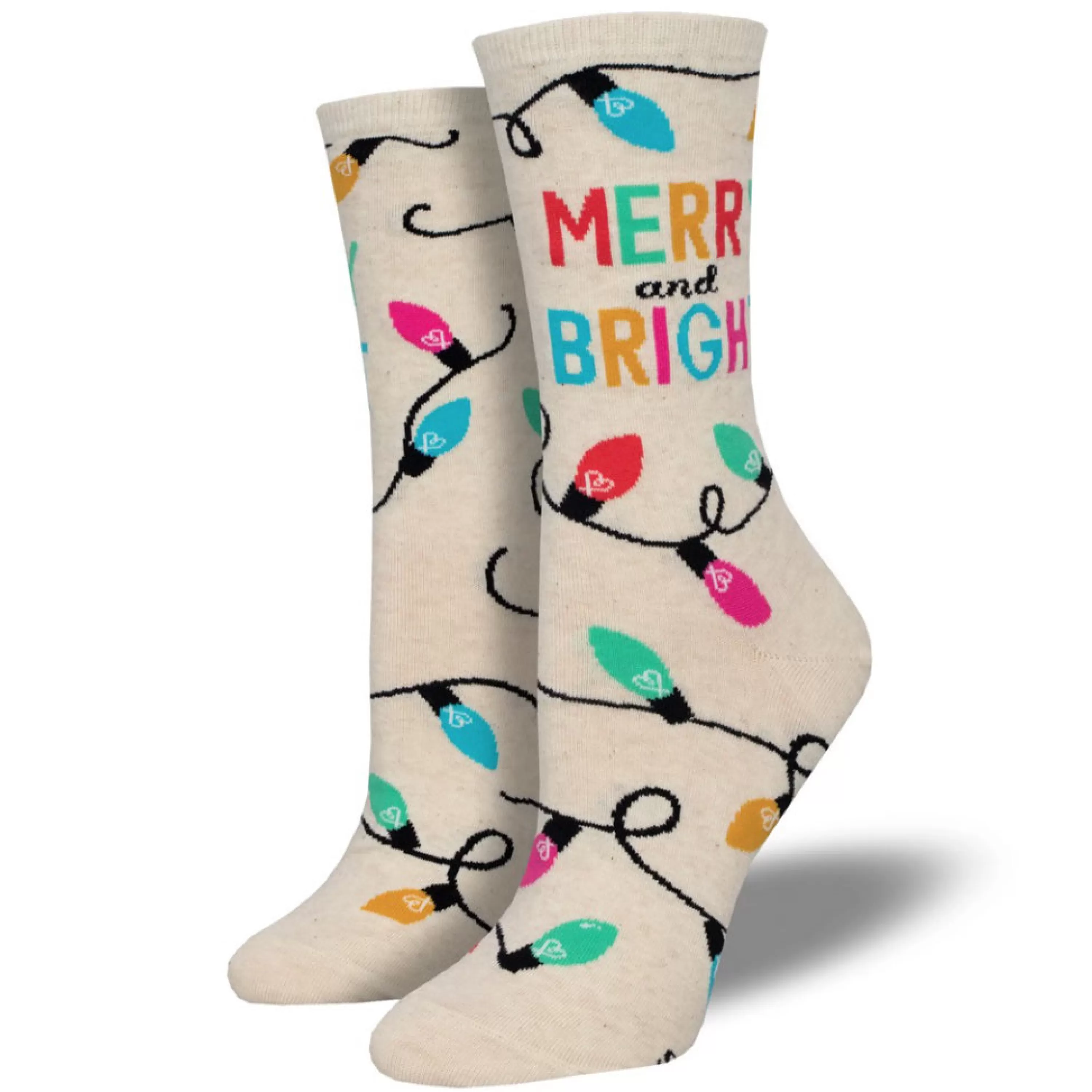 SockSmith Women's Merry & Bright Socks Ivory Heather