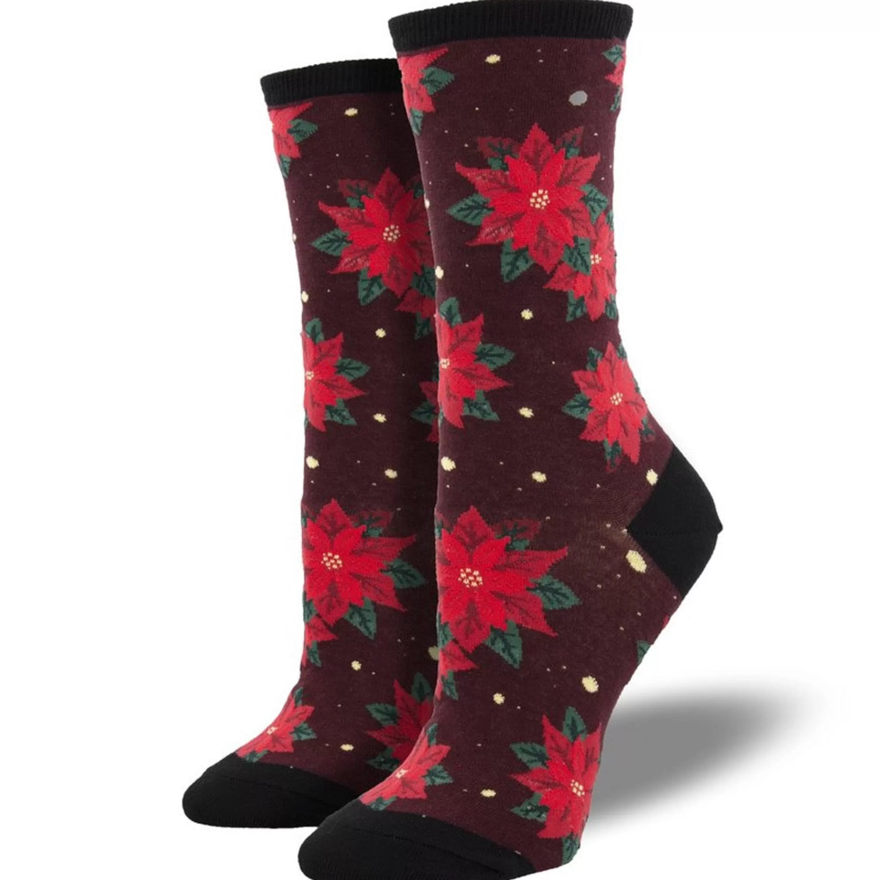 SockSmith Women's Poinsettia Socks Crimson