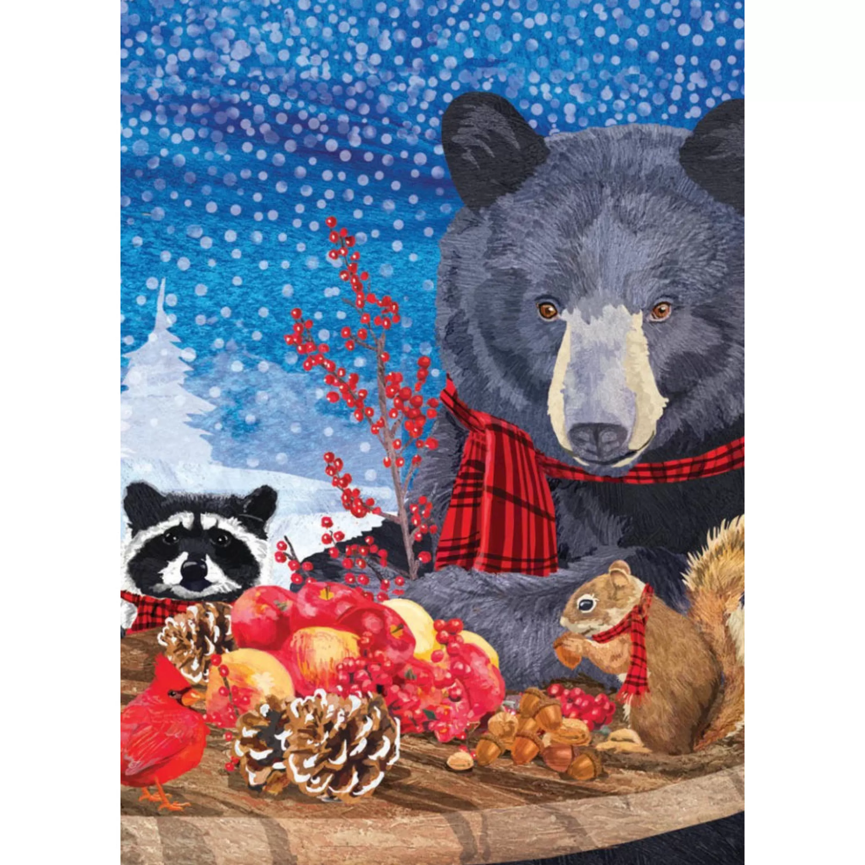 Allport Editions Woodland Animals At Table Holiday Card