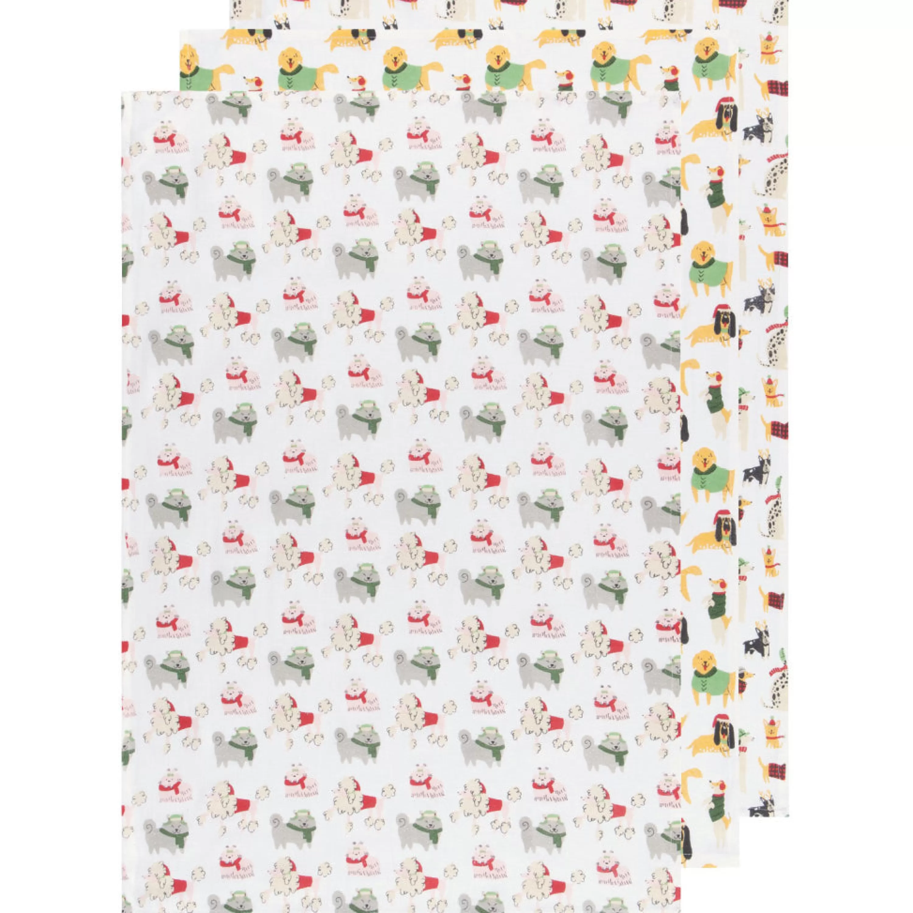 New Danica Yule Dogs Floursack Tea Towels Set Of 3