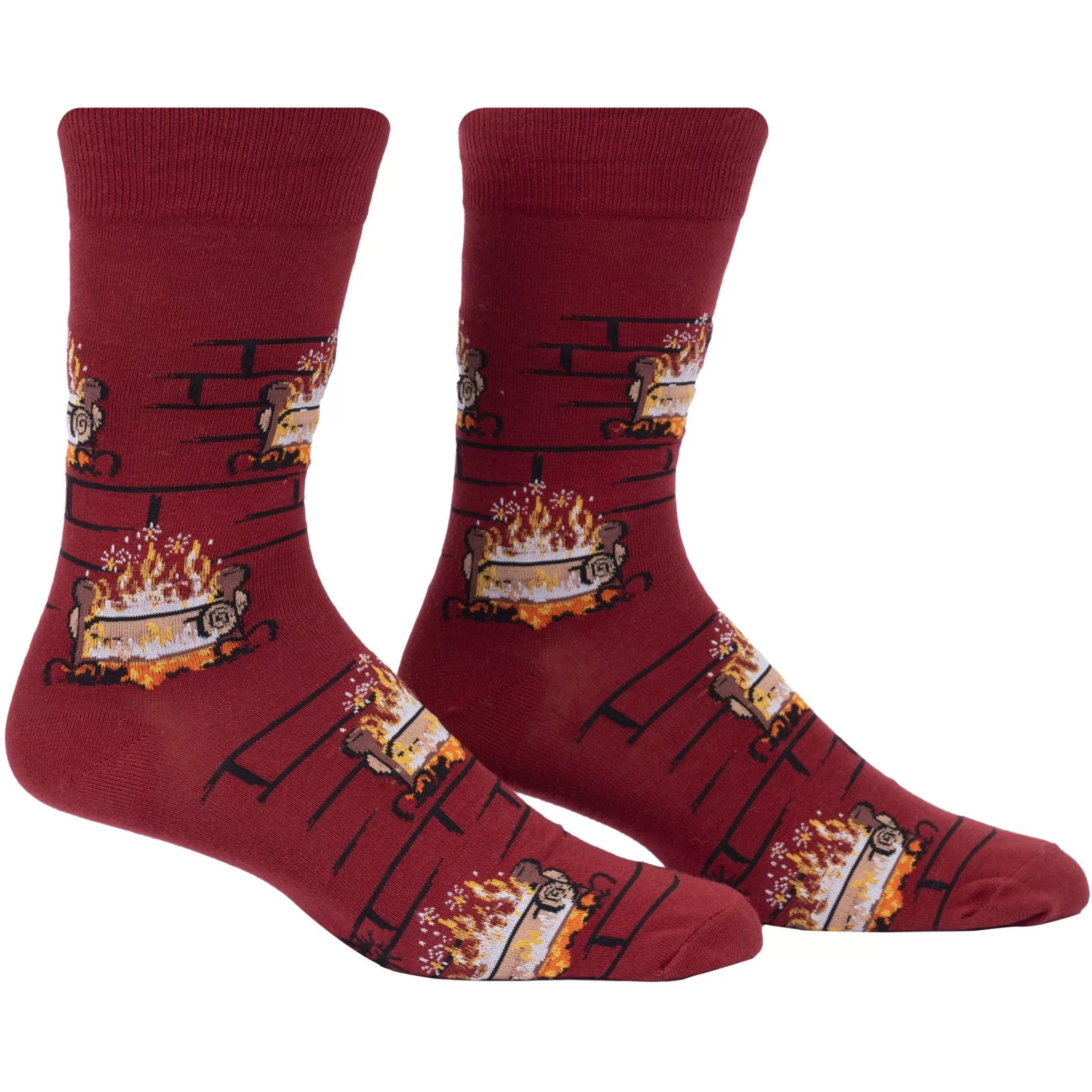 Sock It To Me Yule Log Men's Crew Socks